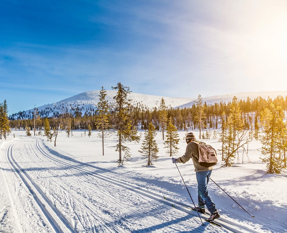 Längdskidåkning i Idre fjäll vid Chillouthouse.