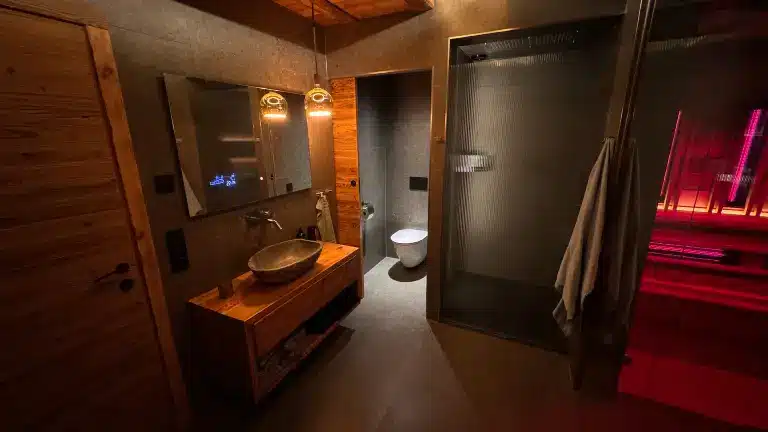 Badrum i Chillouthouse vid Idre fjäll.