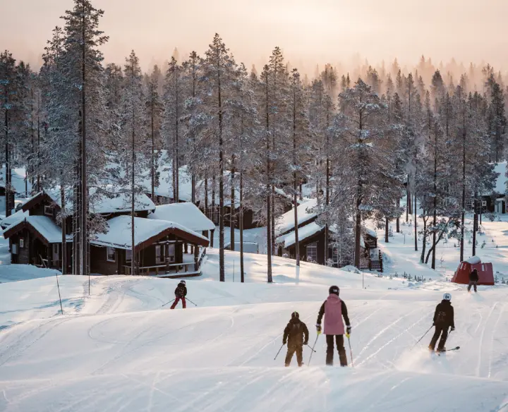 Skidåkning i Idre fjäll vid Chillouthouse.